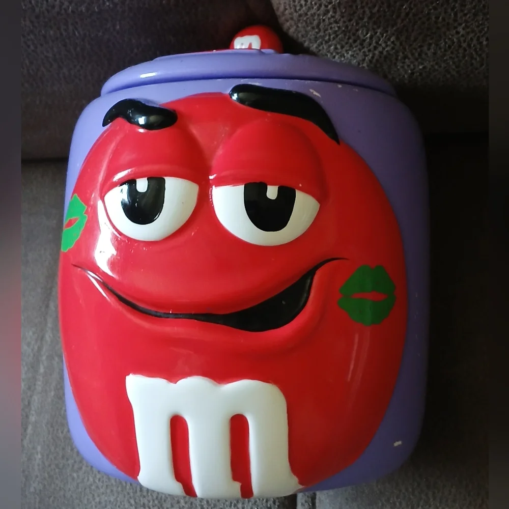 M&M's Red Character Purple Canister Food Storage Container